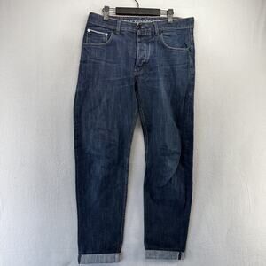 Blueblood Jeans Mens 32-34 FITS 34x30 Blue Dark Selvedge Every Day Buckle Back